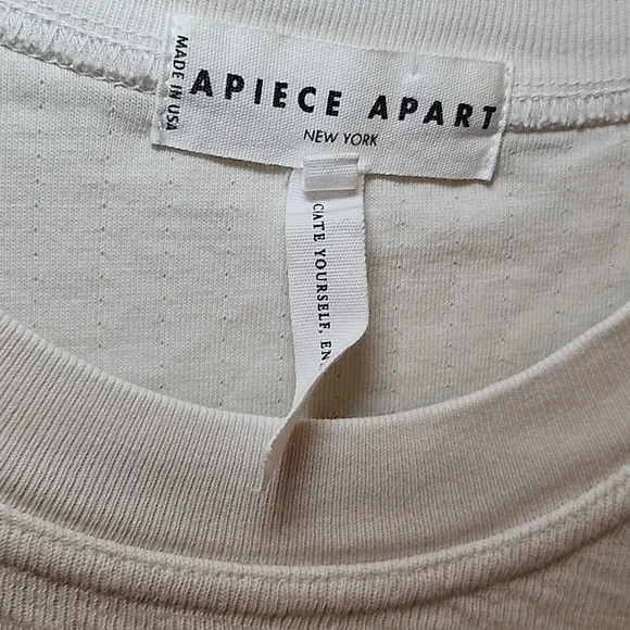 Apiece Apart 100% Organic Cotton Olimpio Sweatshirt Off White Cream Sz XS - Picture 6 of 16
